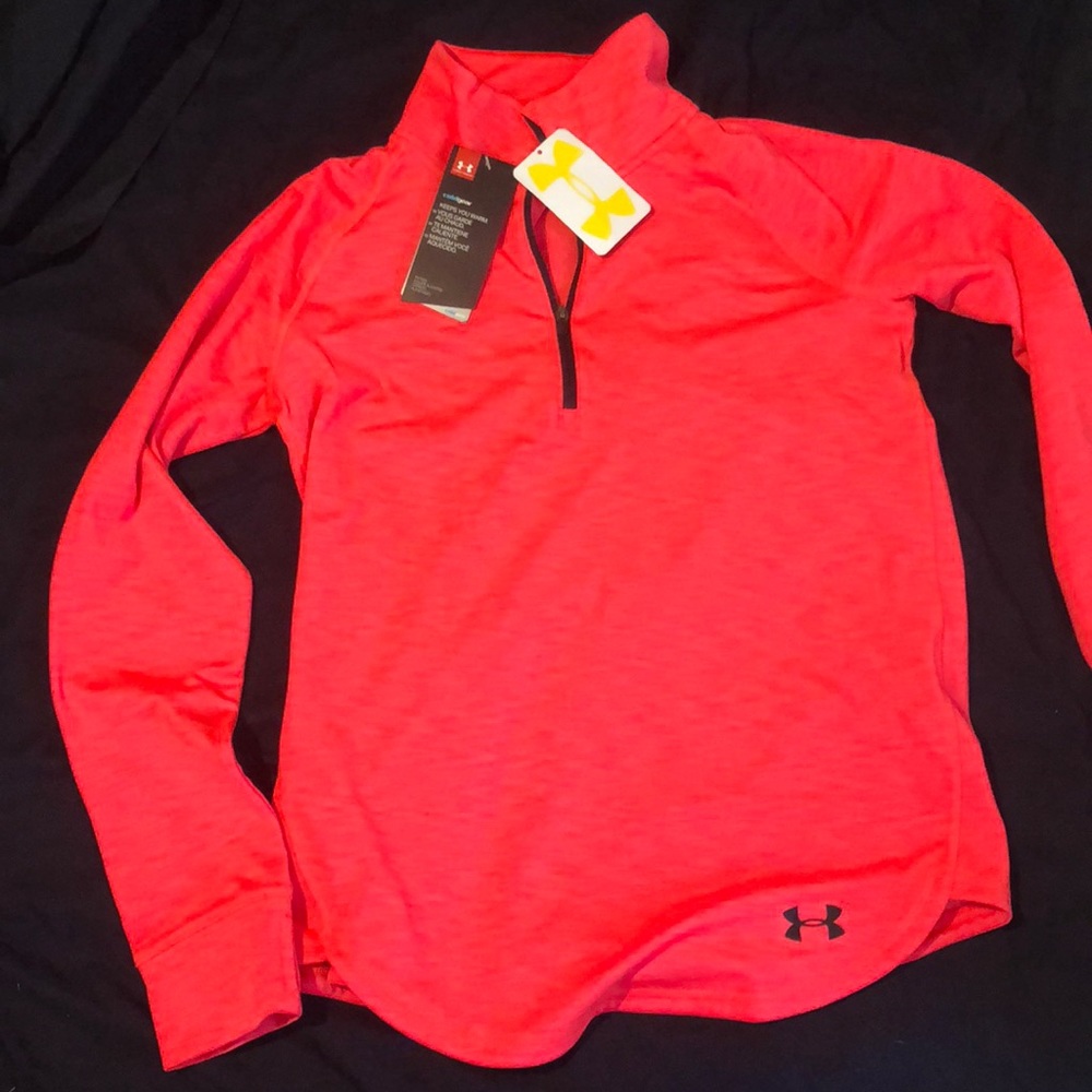 Girls Under Armour fitted long sleeved shirt PINK